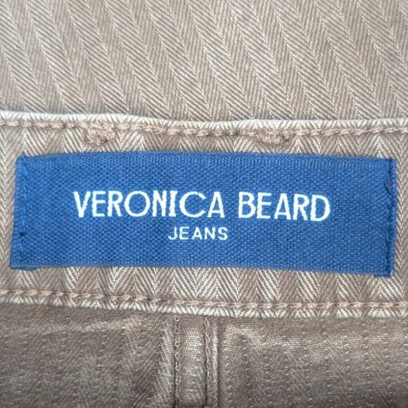 Veronica Beard Dylan Herringbone Cotton-Twill Straight-Leg Pants Deep Ochre, 27 - Picture 8 of 9